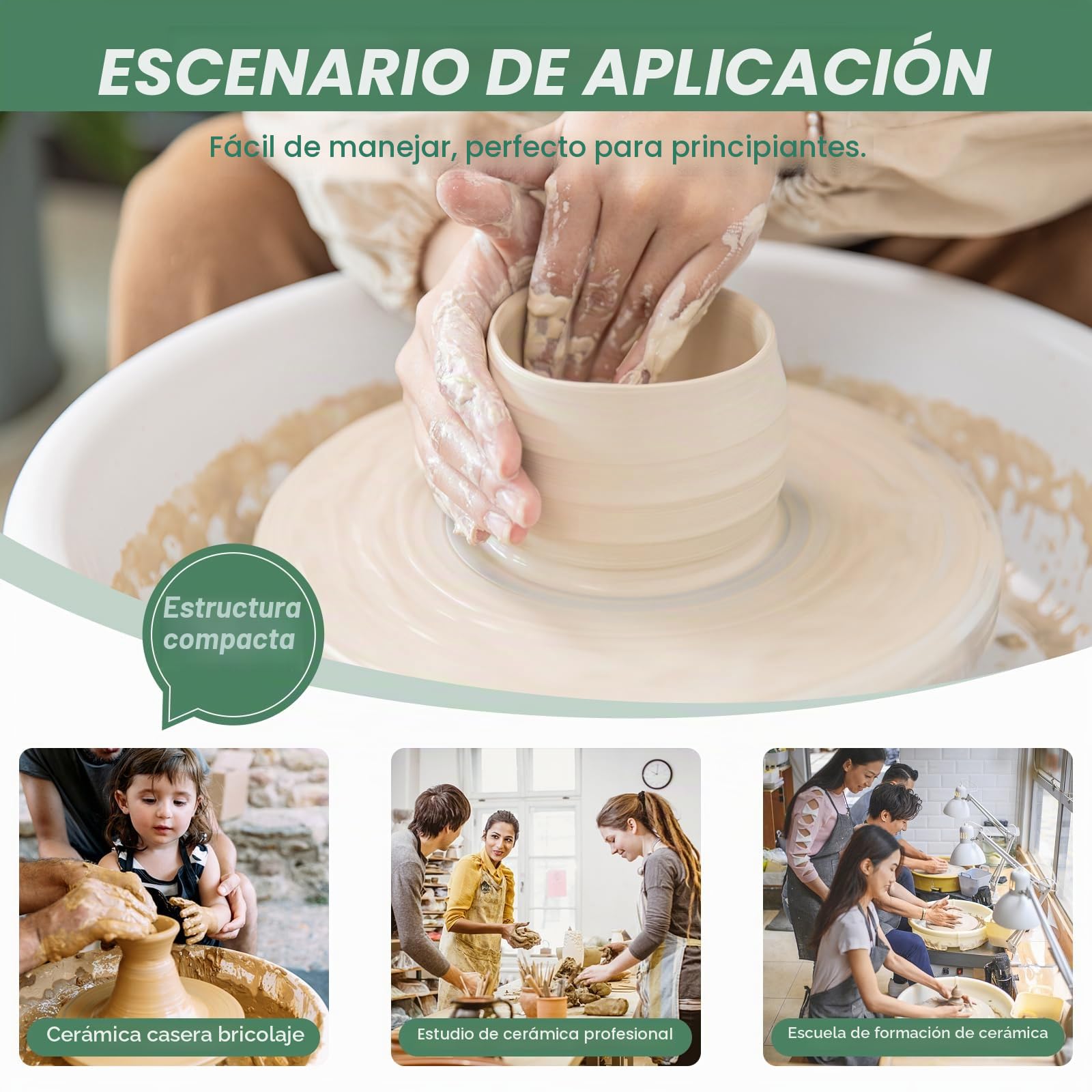 Huanyu Rueda de cerámica de 10 pulgadas con pedal de pie, máquina eléctrica de cerámica con lavabo desmontable para estudio de cerámica, bricolaje de cerámica en casa, escuela, Navidad