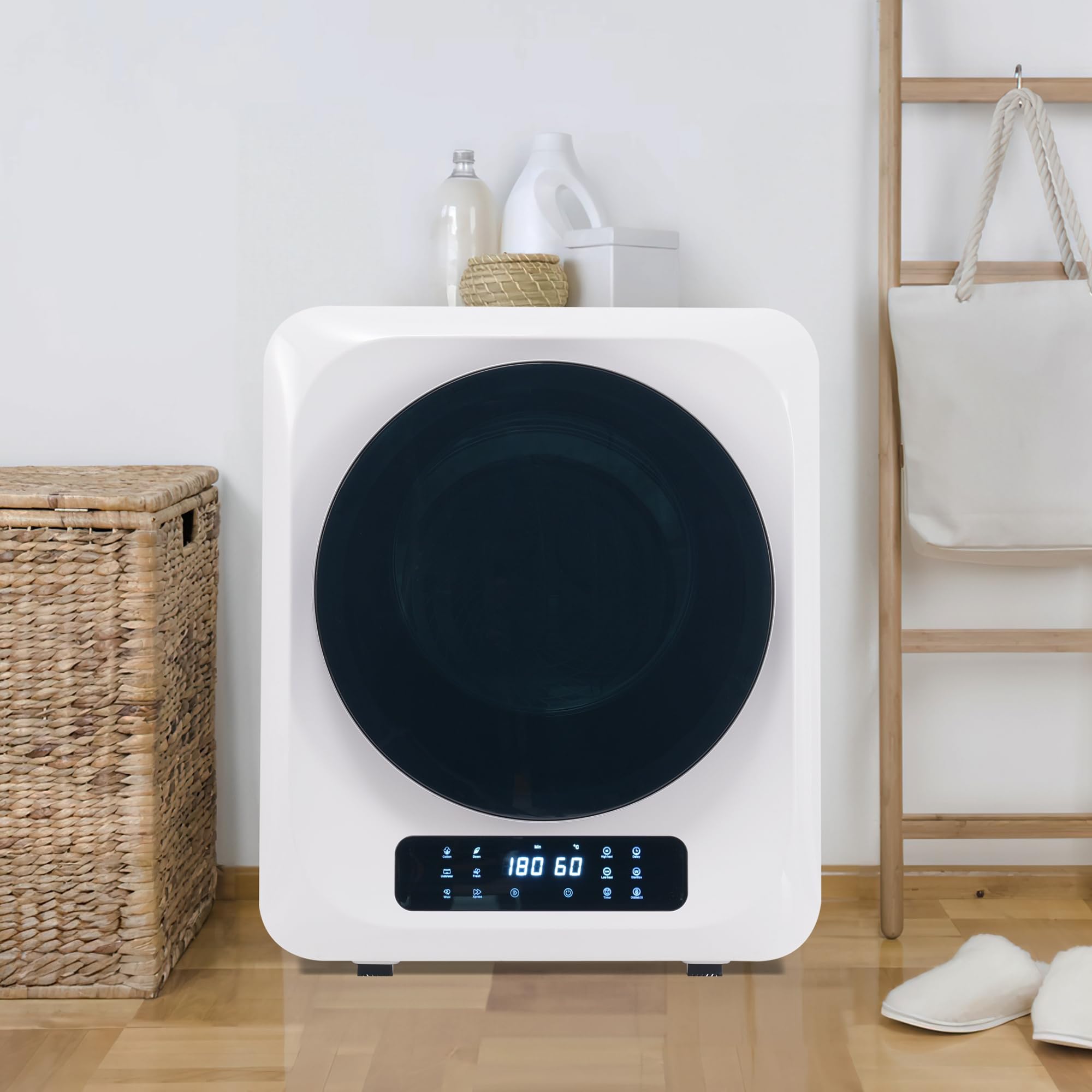 Merax Abgastrockner Edelstahl-Abgastrockner:3 kg 850 W Platzsparend, leistungsstark und sicher mit 6 Programmen und Überhitzungsschutz Weiß