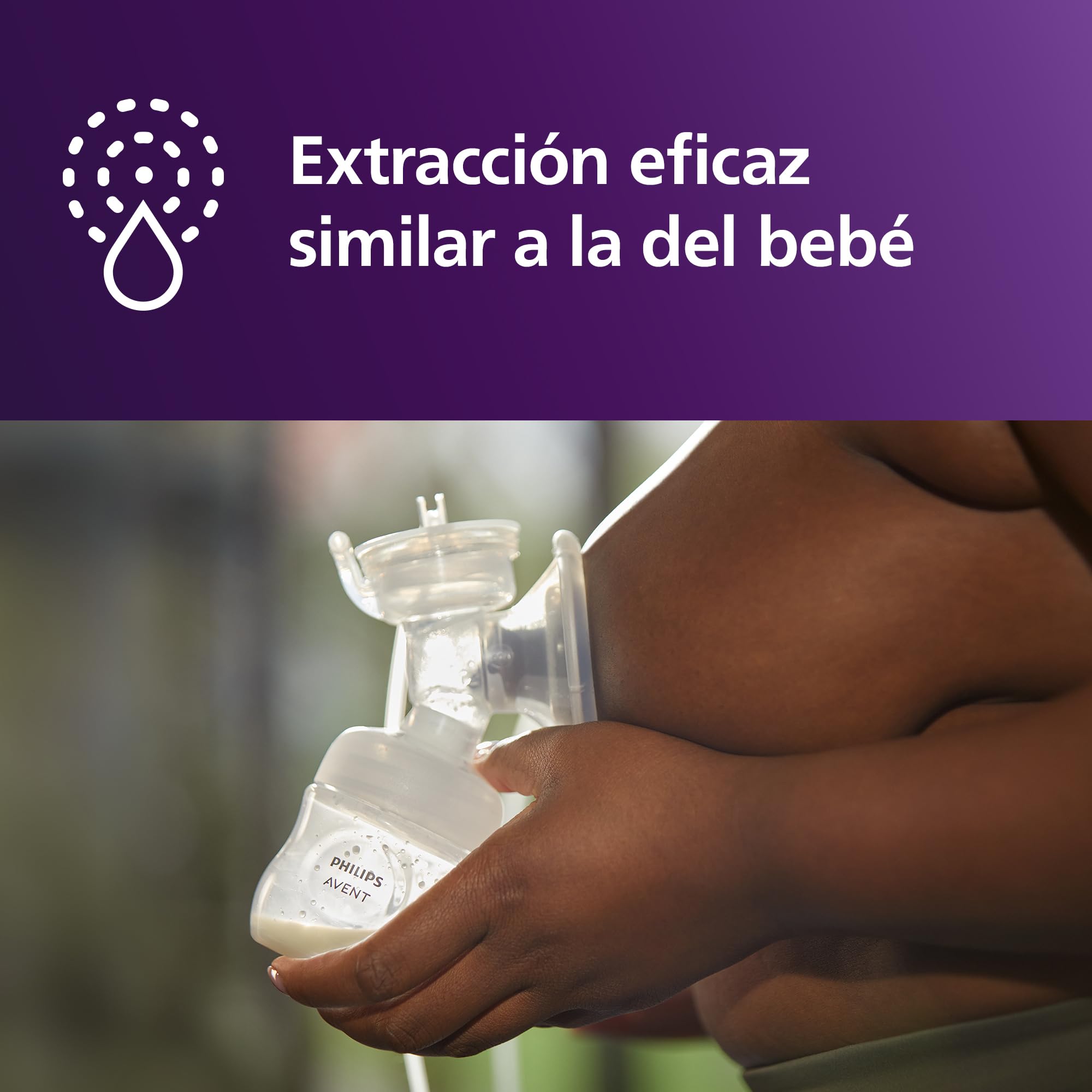 Philips Avent, extractor de leche eléctrico sencillo, potencia hospitalaria, mismo ritmo que el bebé, biberón de 125 ml y discos de lactancia incluidas, modelo SCF395/31