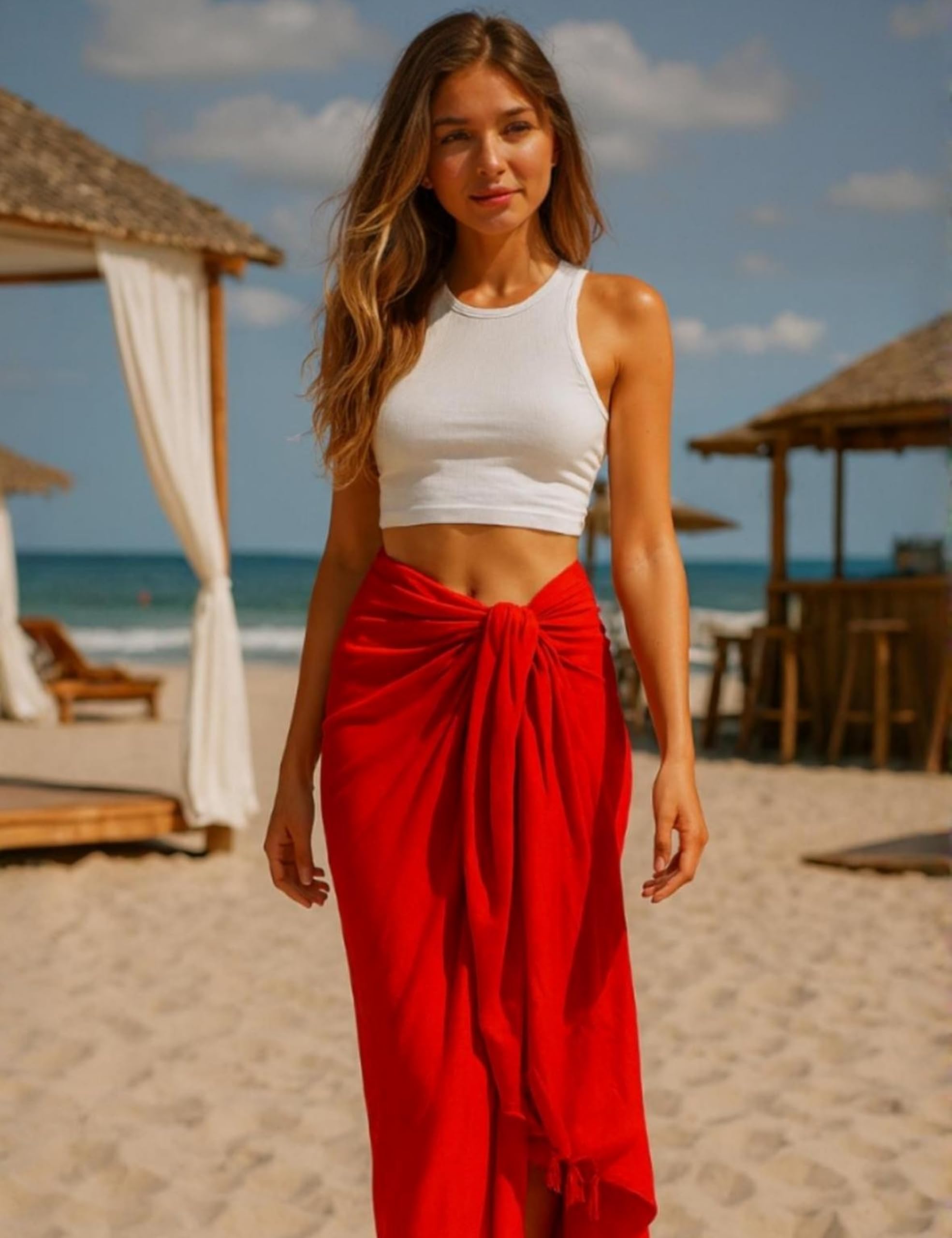 PANASIAM Paréo – opaque & fluide, L & XL, femme & homme. Grand paréo serviette, beach cover-up en viscose douce – production éthique.