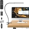 Mojimdo 77 LED Dimmable Desk Lamp with Remote [3 Colour Temperatures & 10 Brightness Levels] 70cm Flexible Arm with USB Charger, Easy Clip on Reading Light, Led Table Lamp, Work Lamp for Home