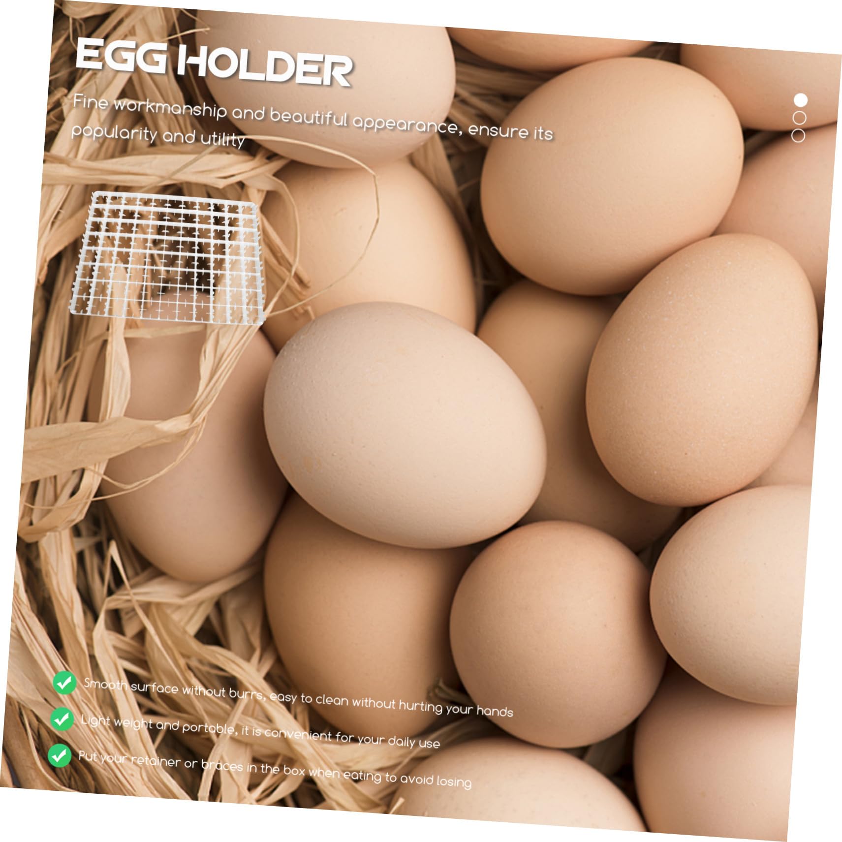jojofuny Incubadora Resistente Plástico 88 Huevos de Bandeja para Compartimentos de Protector Almacenamiento Seguro Hogar