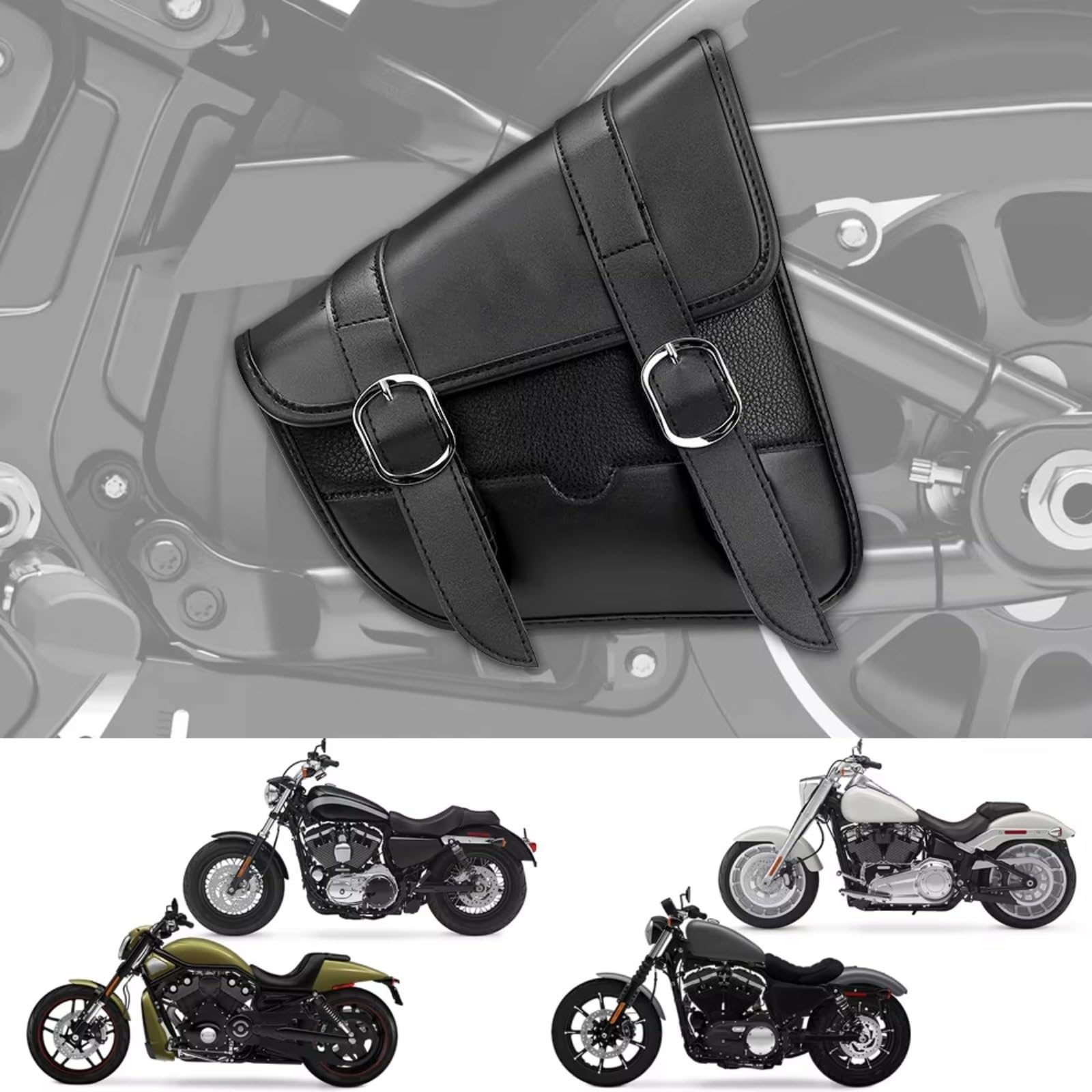Compatibile Con Sportster Per Street 750 Iron 883 Borsa Laterale Moto Borse Forcellone Strumento Custodia Sintetica Impermeabile Sacche Moto(B)