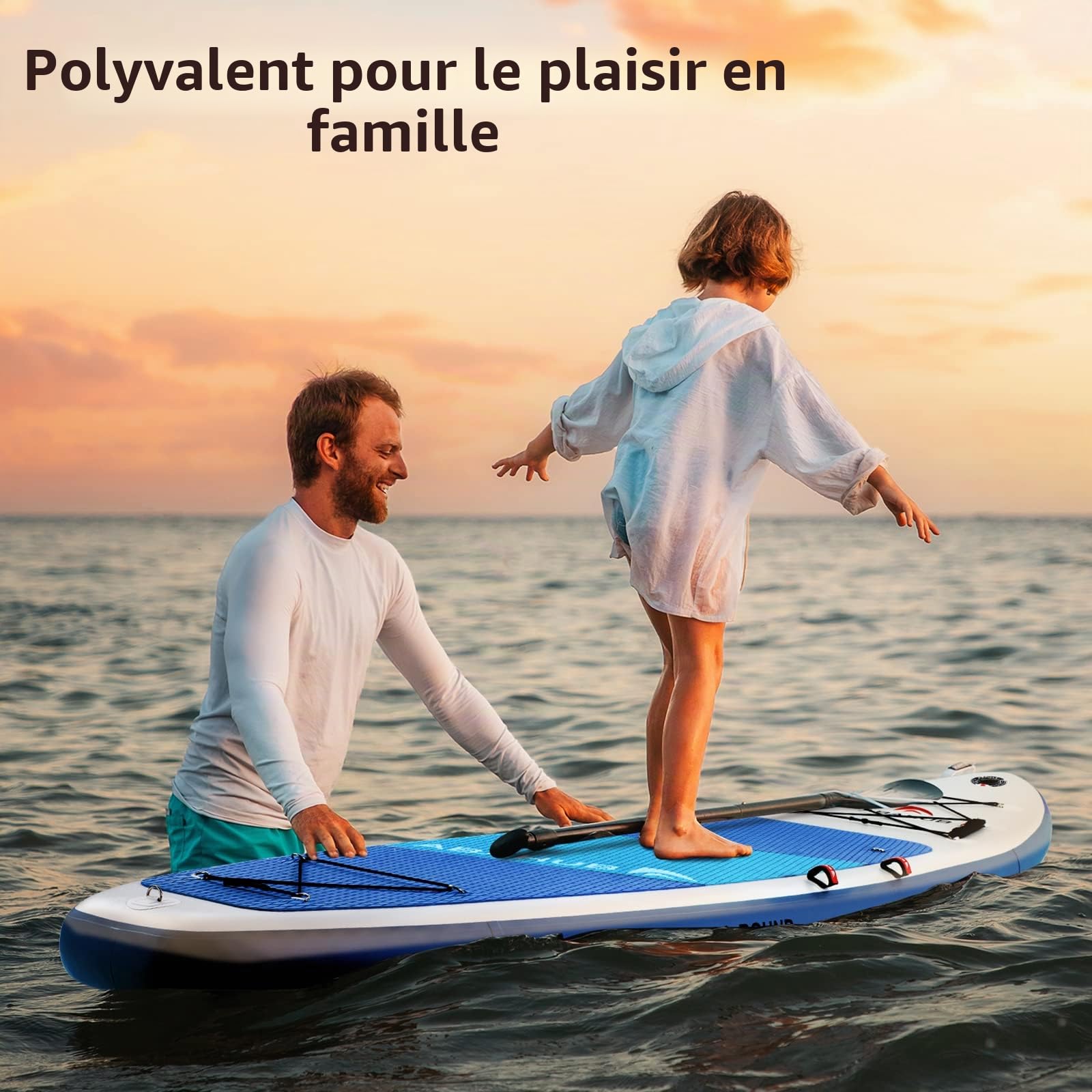 Abahub Paddle Gonflable Adulte avec Siege Stand Up Paddle Planche de Sup Ensemble, Bleu/Vert/Orange, Pagaie Aluminium Réglable, Siège Kayak 320x78/84x15cm
