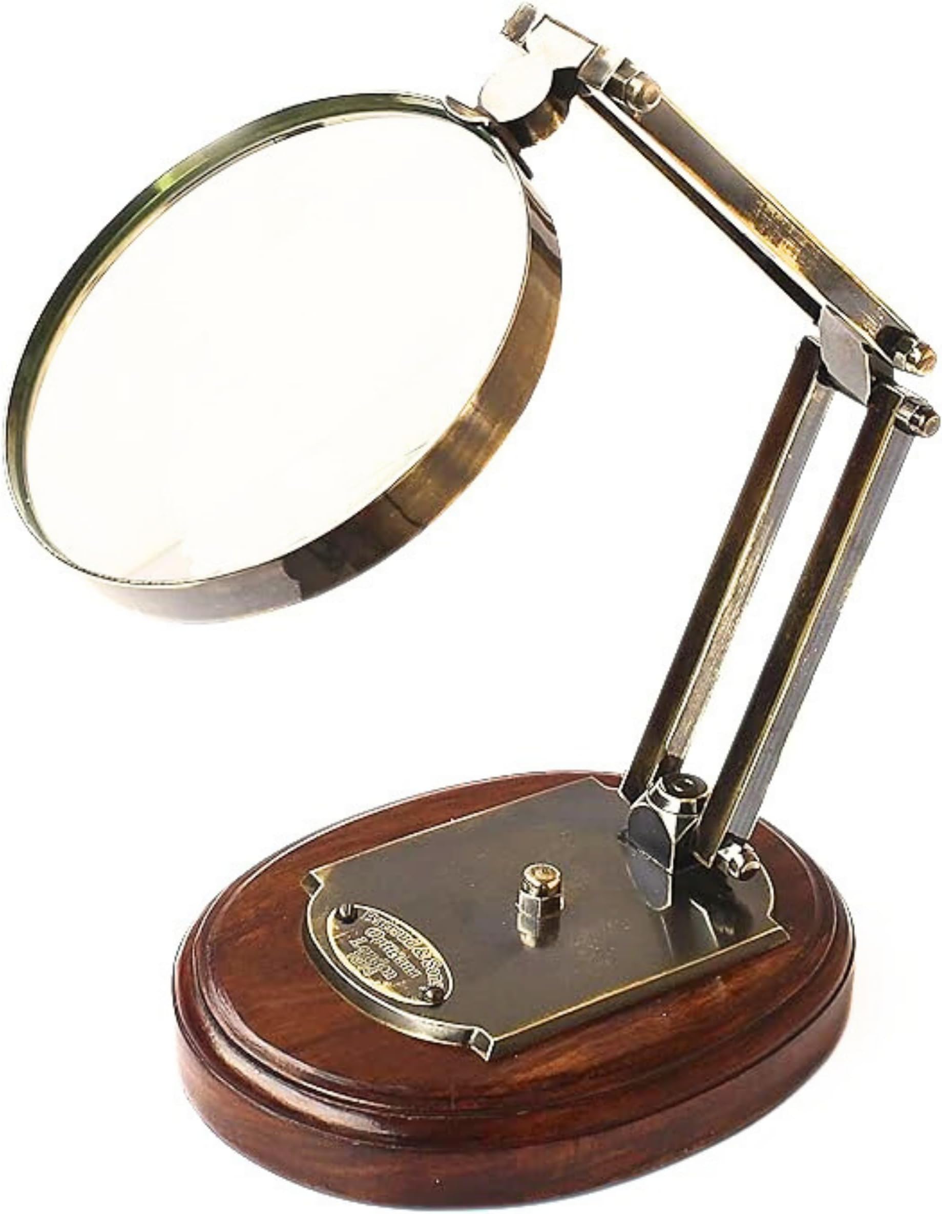 Vintage Tabletop Antique Magnifier Barraud & Sons London Brass Magnifying Glass