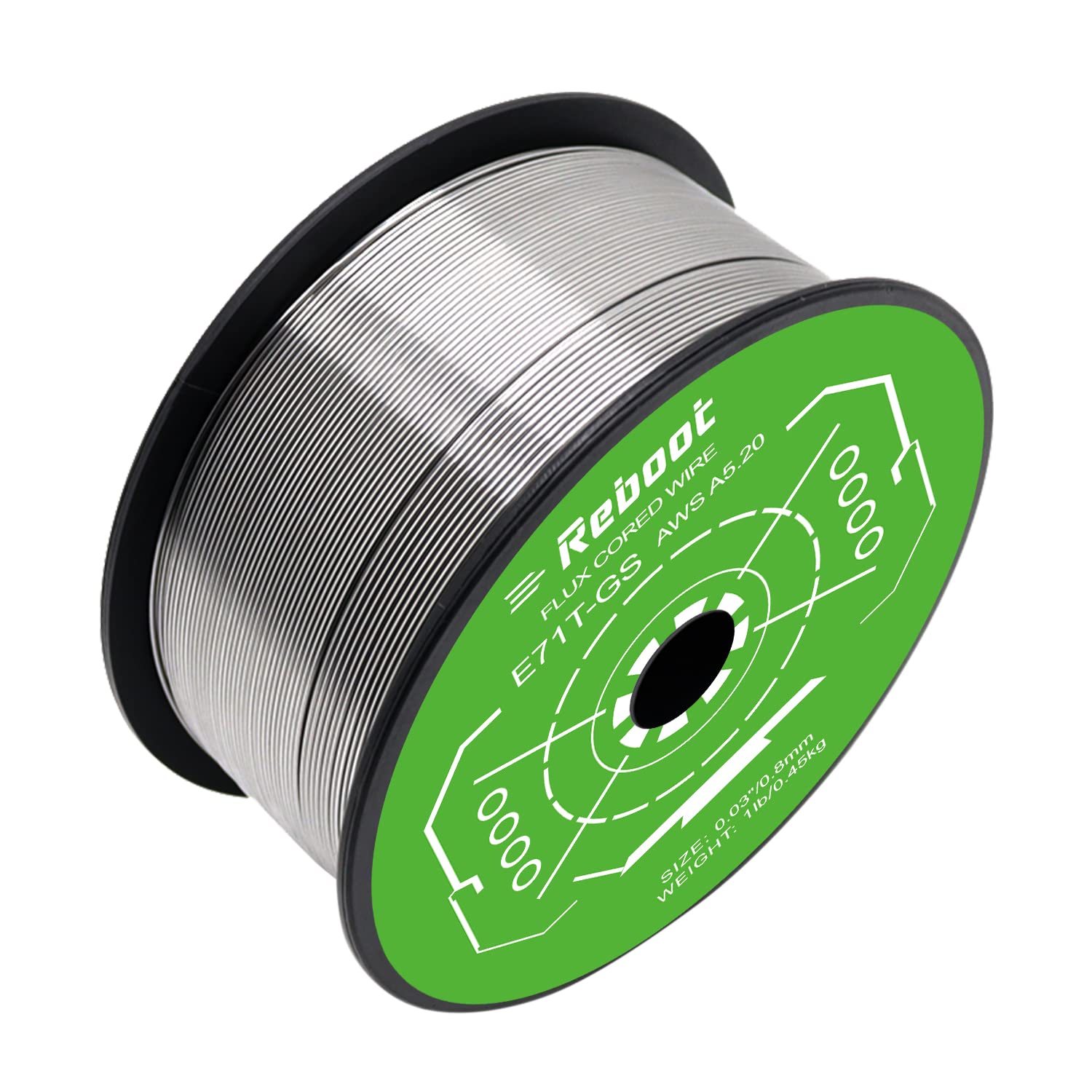 Reboot Filo animato MIG 0.8MM 0.5kg filo di saldatura E71T-GS saldatura ad arco schermato con gas FCAW per saldatrice filo animato senza gas