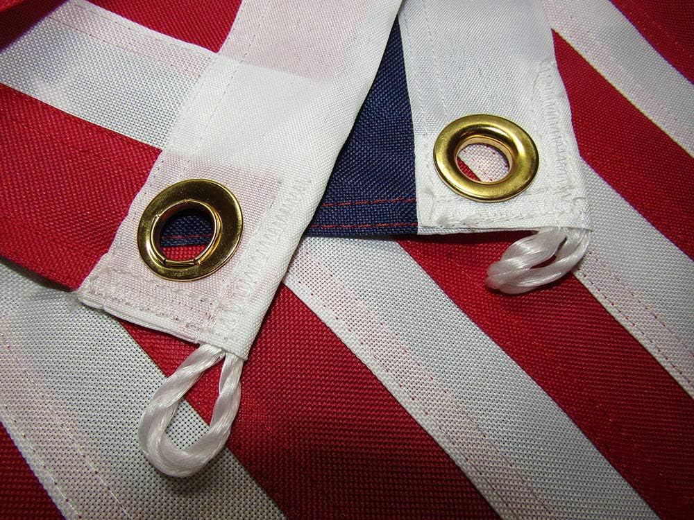 16x24 USA America 50 Star 16"x24" Premium Quality Heavy Duty Nylon Embroidered Sewn 600D Flag Grommets Frame Size 2 Clips (RUF)