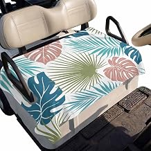 Golf Cart Seat Cover Blue Pink Monstera Leaves Club Car Golf Cart Seat Covers Soft Absorbent Golfcart Towel Blanket Tropical Leaf Exotic Plants Golf Seat Covers for Cart Fits 2 & 4 Passenger 51"x31"