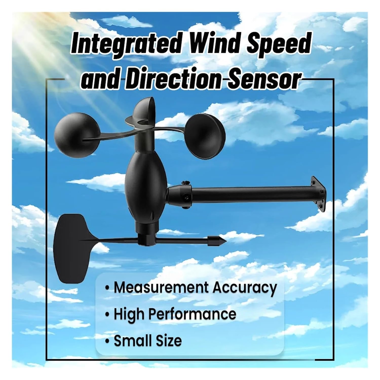 Wind Sensors 0-30m/s Polycarbon Wind Speed and Direction Sensor Agricultural Environment Measurement Transmitter 360 ° Weather Station (Color : Style C RS485)