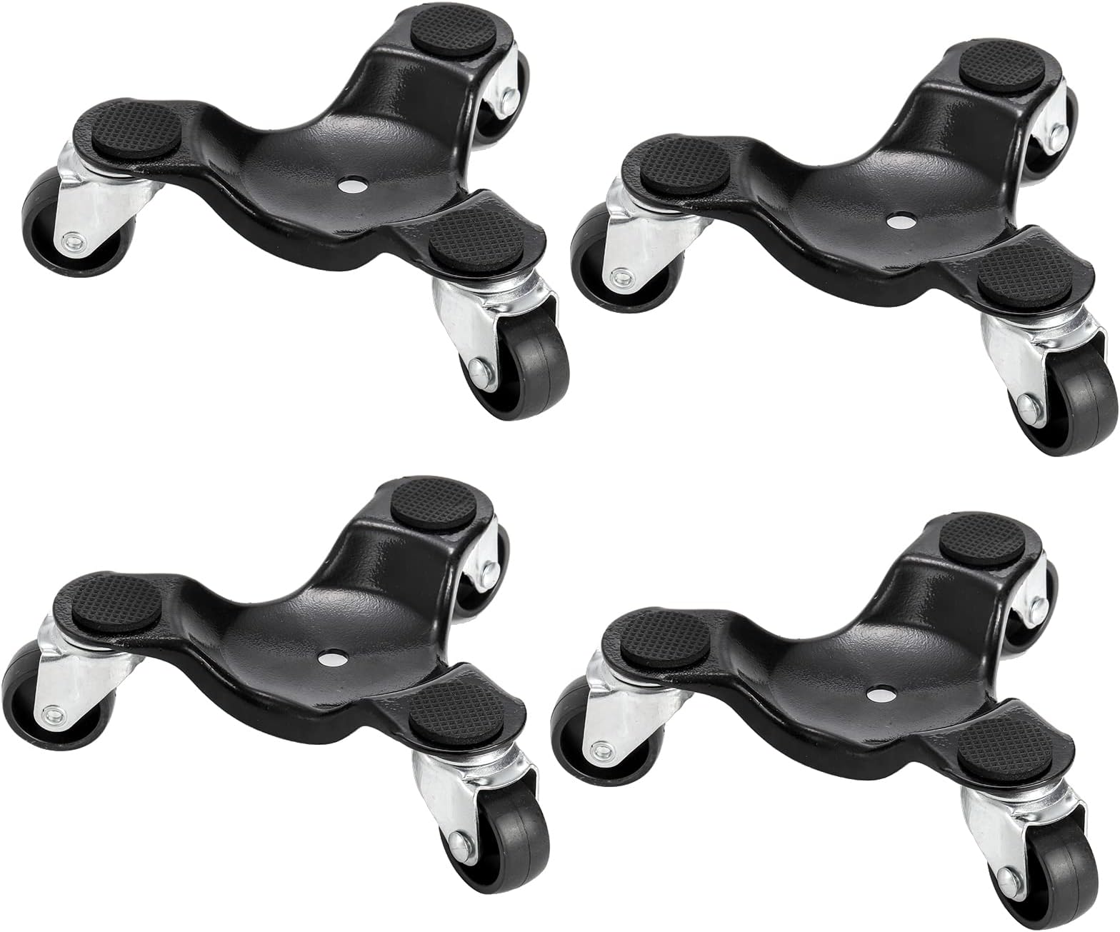 Peohud4 Pack Steel Tri-Dolly, 3 Wheel Furniture Mover Dolly, 180 Lbs Load Capacity Each Pack, Triangle Swivel Caster Easy Moving Tools for Heavy Cabinet, Furniture, Appliances, 6.5 Inches