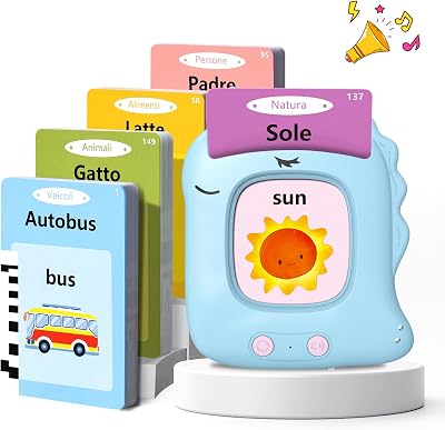 Talking Flash Cards Schede Flash Cards Parlanti 224 Parole Unicorno Flash Cards Bambini 3+ Anni Giocattoli Educativi per Bambini Autismo e Logopedia Giochi Montessori Regali di Compleanno