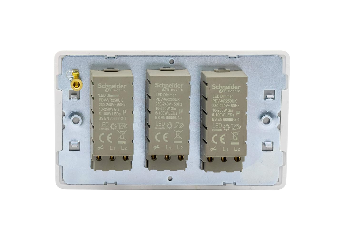 Schneider Electric Ultimate Screwless Flat Plate - 3 Gang 2 Way LED Dimmer Light Switch, 75 W/VA, GU6432LMPW, Painted White - Image 5