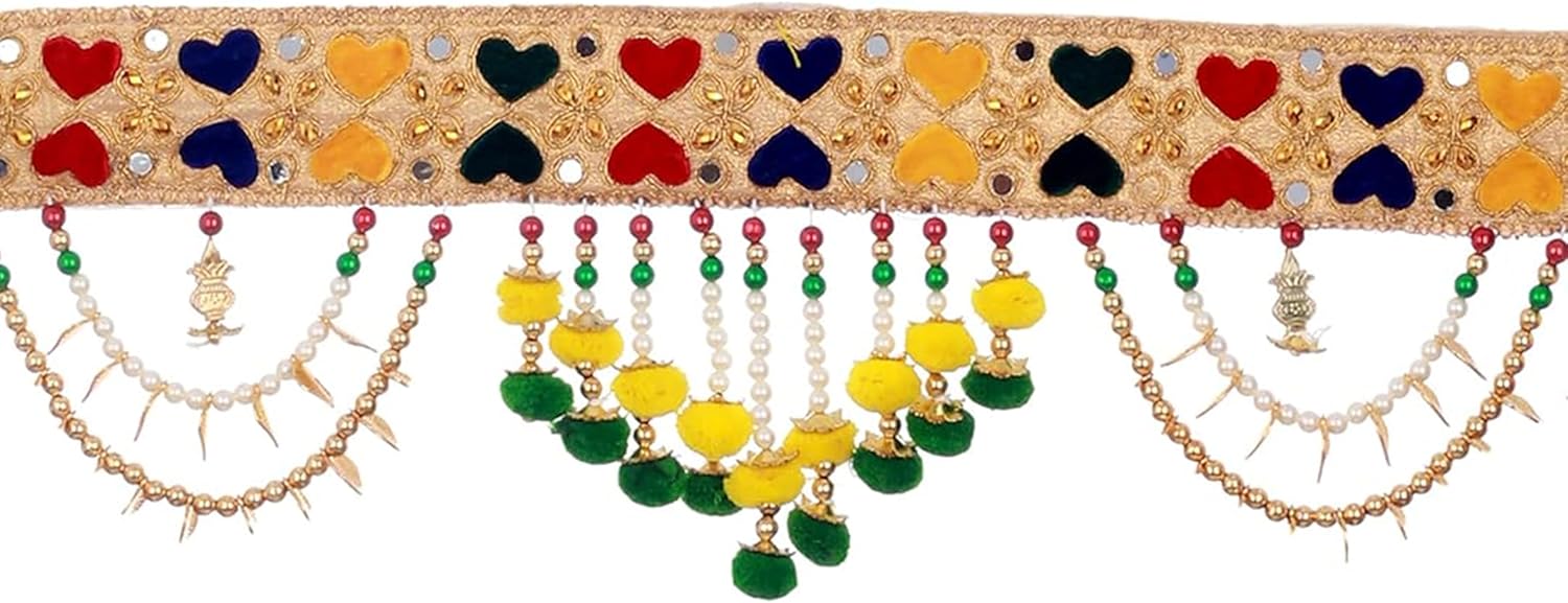 Torans for Main Door Wall Hanging Bandhanwar for Entrance Door Bandarwal for Festive Decoration (Length 36 inch, Multicolor)