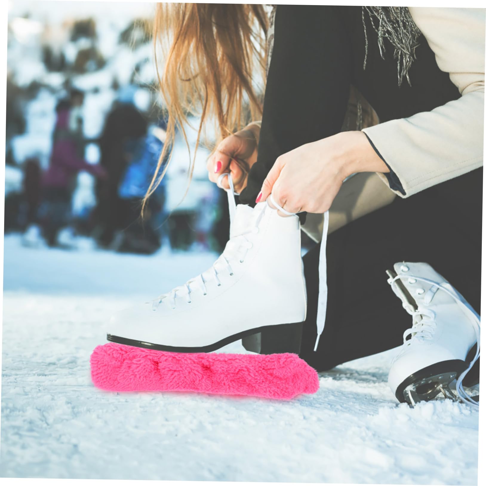 BESPORTBLE 4paires Housses De Lames De Patin à Glace Élastiques Protège-Lames Absorbant Eau De Accessoires De Patinage Résistants Et Pratiques