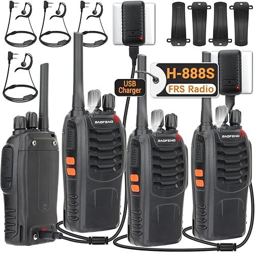 Miniatura 1 de Baofeng FRS Walkie Talkie H-888S para adultos, recargable, de largo alcance, actualización de radio bidireccional BF-888S con cargador USB VOX manos
