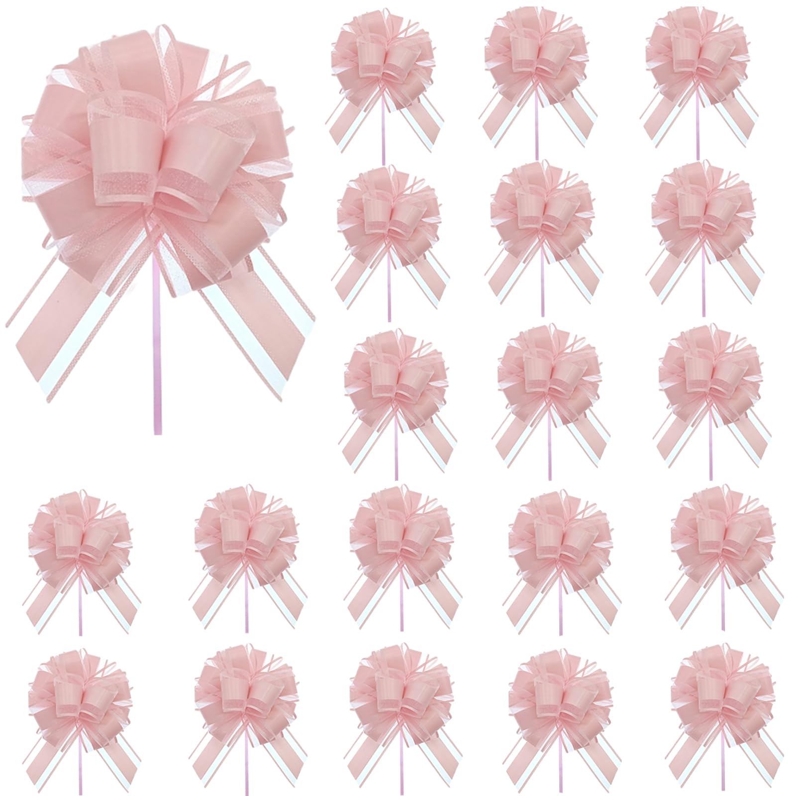 – 20 PCS Large Pull Bows - 6 Inch Gift Wrapping Bows for Christmas, Birthdays, Weddings - Ribbon Bows for Boxes, Flower Decorations, Valentine's Day Gifts