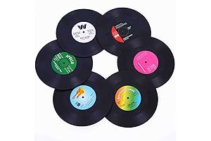 Mini Records: Retro Vinyl Record Disk Coasters for a Groovy Atmosphere