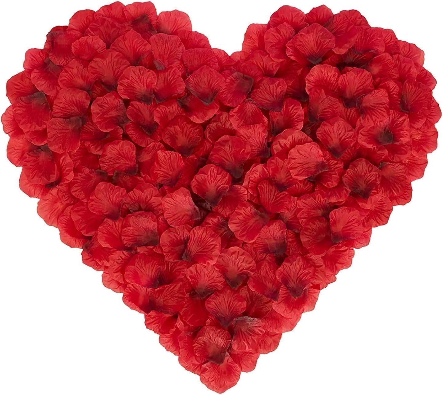 KatchOn, Artificial Red Rose Petals - 1000 Pcs Silk, Artificial Flowers Petal For Wedding Decorations | Decorative Rose Petals For Bed | Anniversary Decorations | Red Rose Petal Artificial Flowers