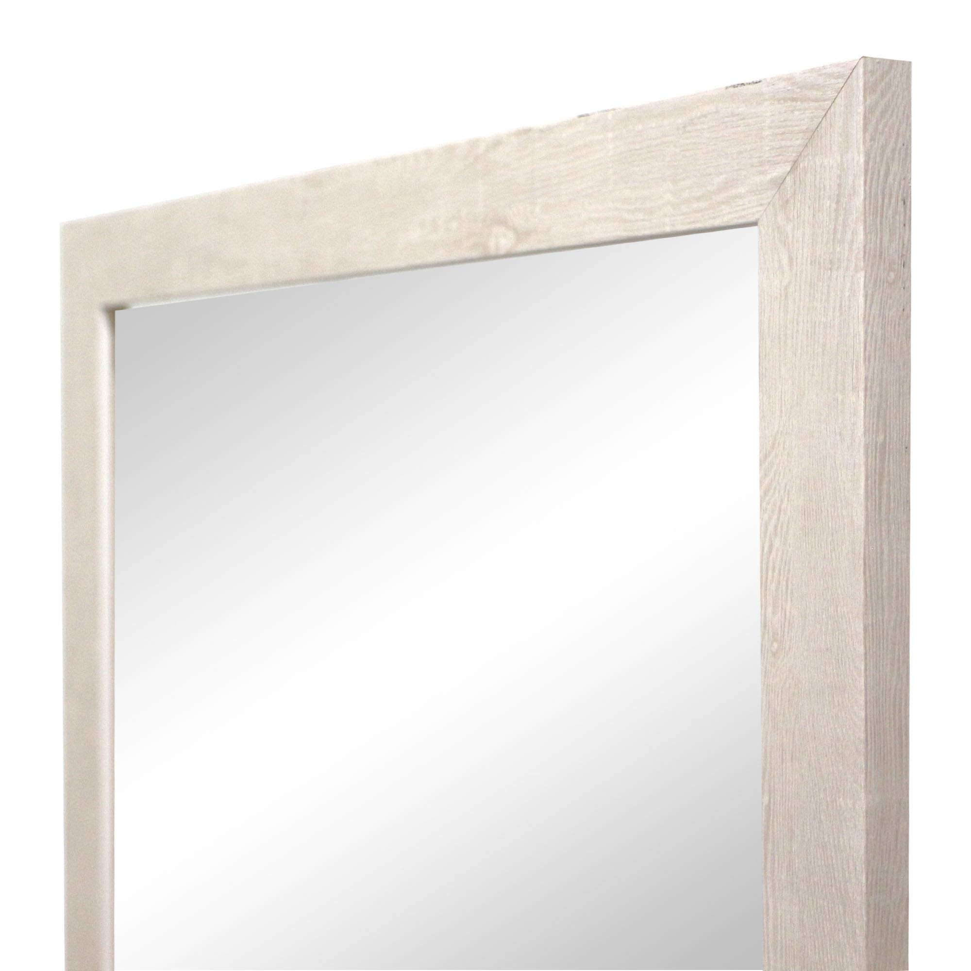 Espejo de Pared en Madera, Fabricado en España | Varios Tamaños y Colores | Ideal para Salón, Recibidor, Vestidor, Dormitorio y Baño. (171 Blanco, 47x142 cm)