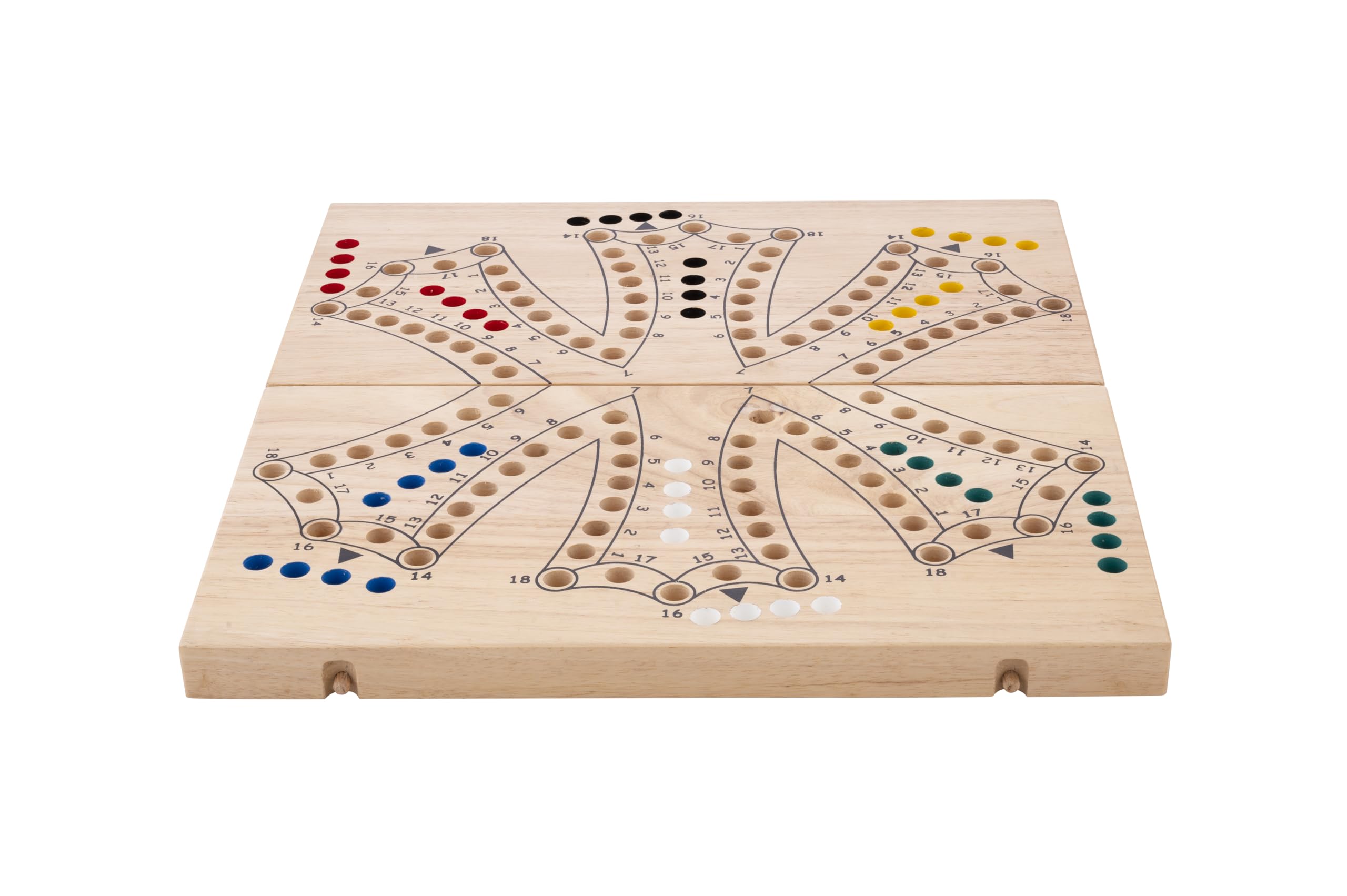 Engelhart - 350264 - Juego de Tock XL de Madera con Estuche Plegable de Caucho – 6 Jugadores – Juego Tradicional Canadiense – Juego con Cartas – Desde 6 años
