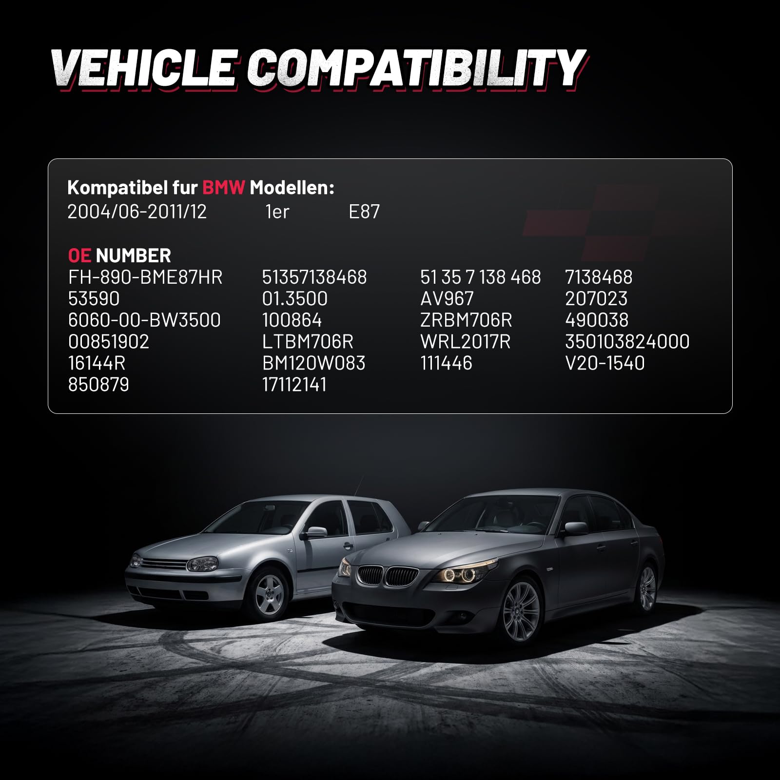 BDFHYK Fensterheber Hinten Rechts Zuverlässig und Langlebig Kompatibel mit BMW 1er E87 2004-2011, FH-890-BME87HR, 51357138468, 51 35 7 138 468, 7138468, 53590, 01.3500, AV967, 207023, 6060-00-BW3500