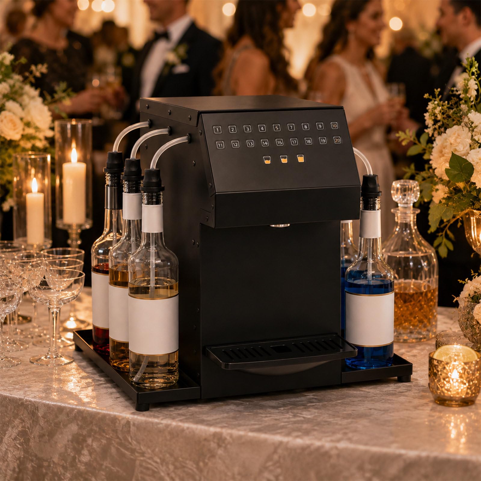 KJZQXYX Cocktail Maker Machine,70W Smart Dispensing Equipment,Electric Cocktail Dispenser, 6 Bottle Seats, for Consistent Drink Portions