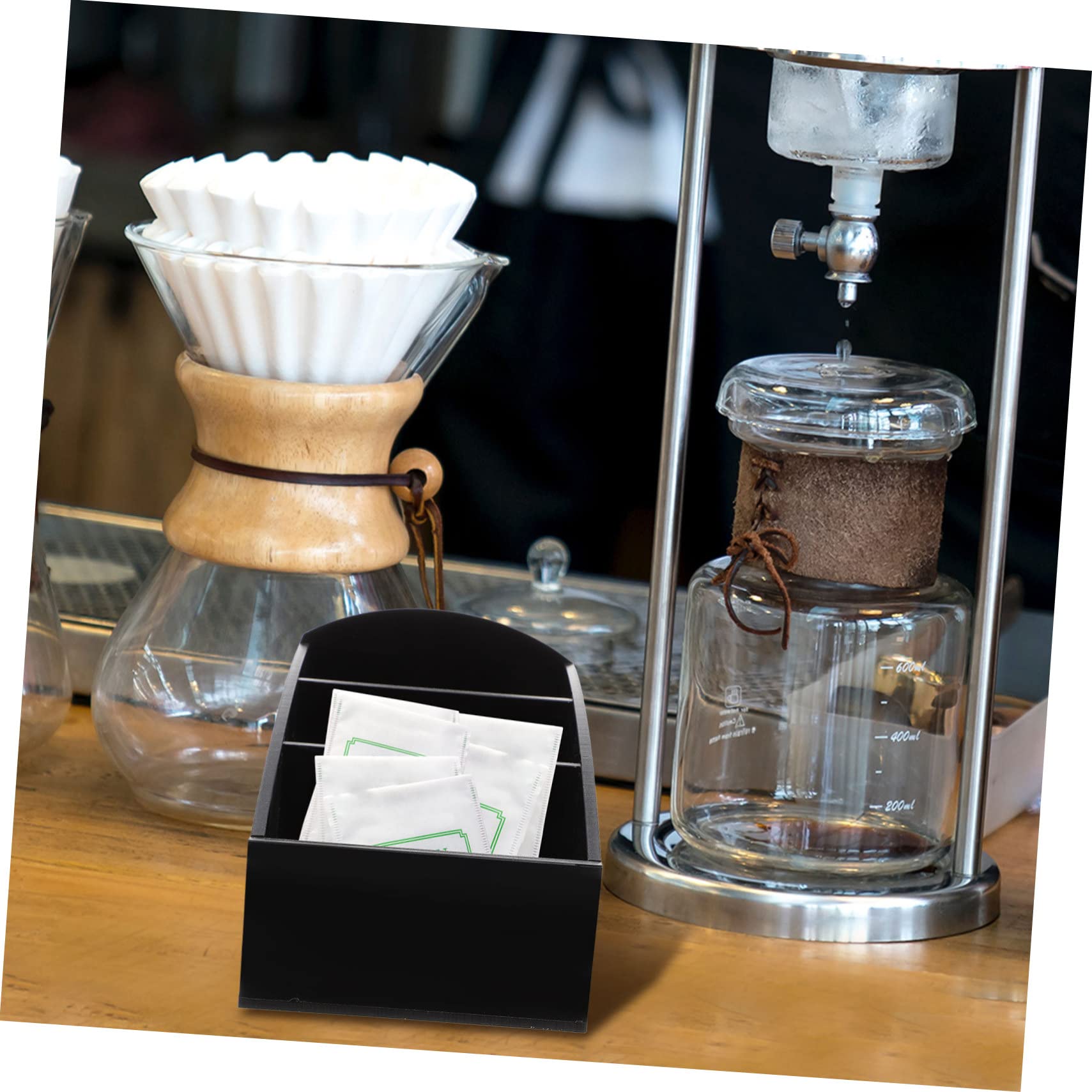 VICASKY 6 Stück Acryl Tee Zuckerbeutel Organizer mit Offenem Fach Multifunktionale Kaffeebar Aufbewahrung für Tee Kaffee Süßigkeiten Tragbarer Behälter für Kleine Snacks und Zubehör