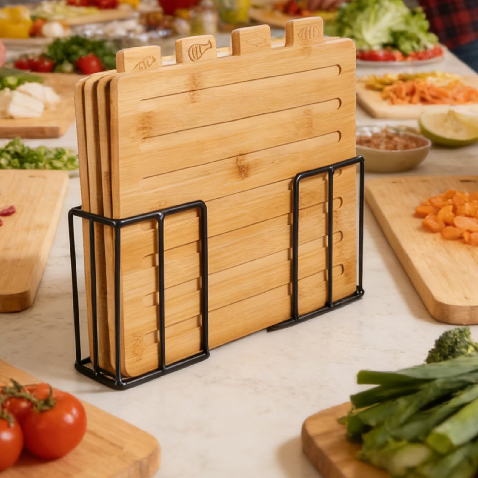Tabla de Cortar Alimentos Utensilios de Madera para Preparar Comidas con | Juego De Tablas De Madera Para Cortar Alimentos Para Familia Hogar Restaurante Café Apartamento Cocina