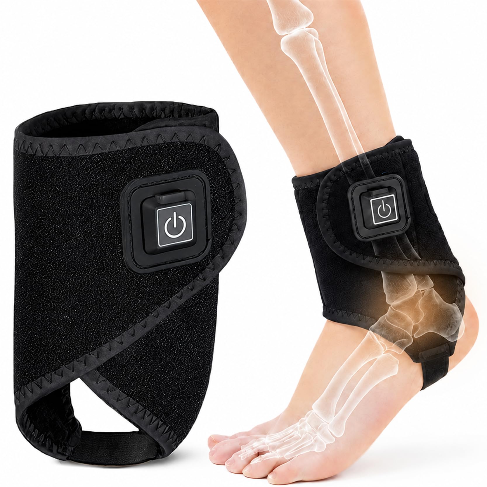 Ankle Heating Pad Wrap – Heat Therapy for Ankle Pain Relief, Arthritis, Plantar Fasciitis & Sprain Recovery | Adjustable Strap | Auto Cut-Off-image-48