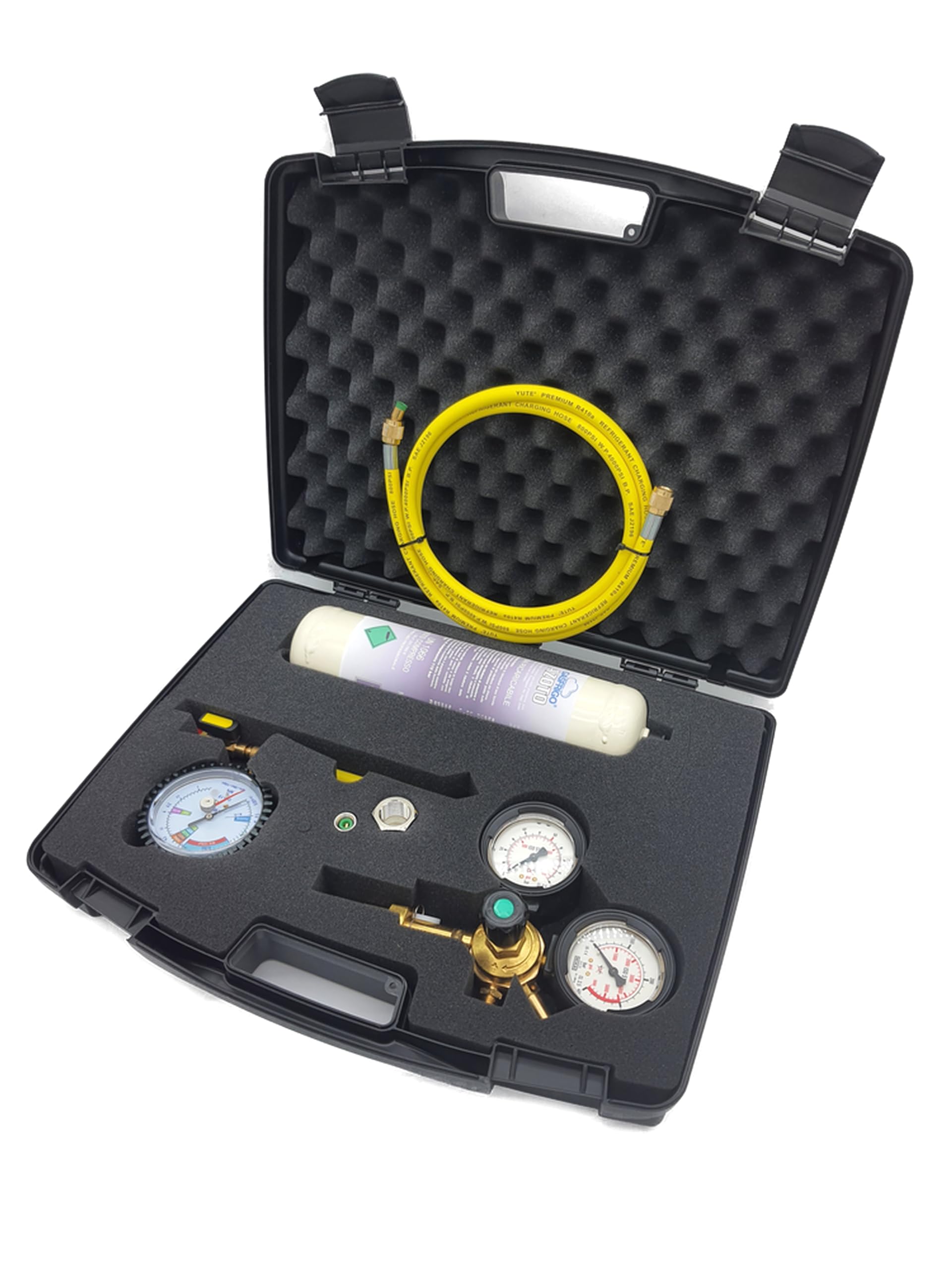 Kit azoto con riduttore di pressione 0-60 bar - prova tenuta impianti condizionamento - per bombole ricaricabili ed usa e getta
