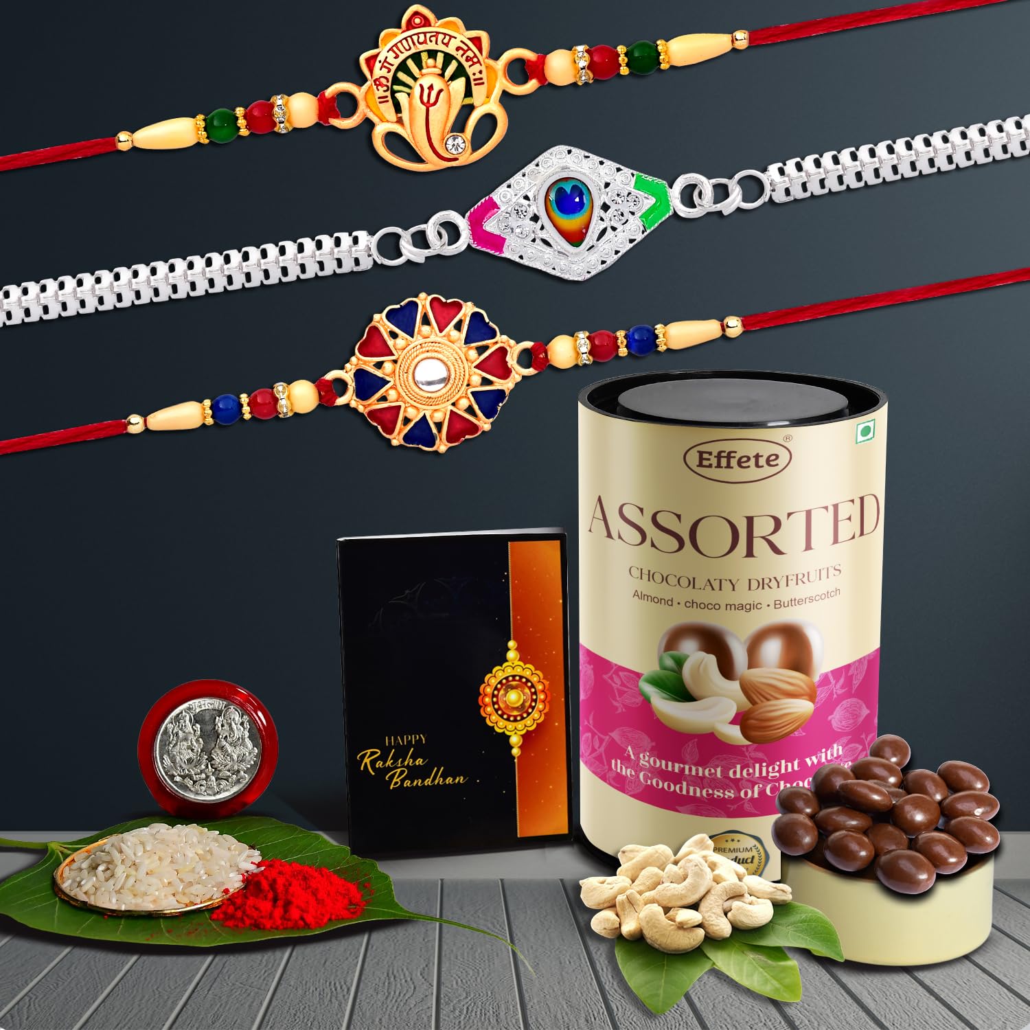 DeoDap Rakhi For Brother Set Of 3 & Effete Emperor with Silver Color Pooja Coin, Roli Chawal & Greeting Card, Rakhi For Brother And Bhabhi, Rakhi With Chocolate, Rakhi With Gift For Brother, Rakhi For Kids, Rakhi Set, Rakhi Combo, Rakhi With Sweets ( (B09BJ24F71) Amazon Price History, Amazon Price Tracker