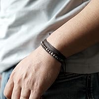 Vista 371 de Handmade Natural Stone Beaded Healing Bracelet Gift for Men Adjustable Rope String Bracelet