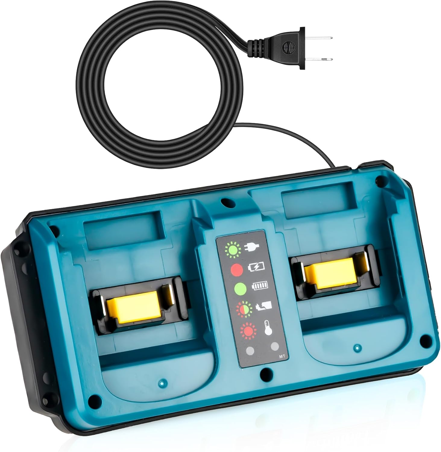 18V Battery Charger Compatible with Makita 14.4V-18V LXT Batteries for BL1820 BL1830 BL1850 BL1430B BL1450B BL1440B, Dual Ports Battery Charger Replacement for Makita, Blue