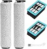 Replacement Parts For BISSELL For CrossWave 3831 HF2 38453847 3848 Floor Scrubber, 2 Roller Brushes and 2 Filter Replacement Set