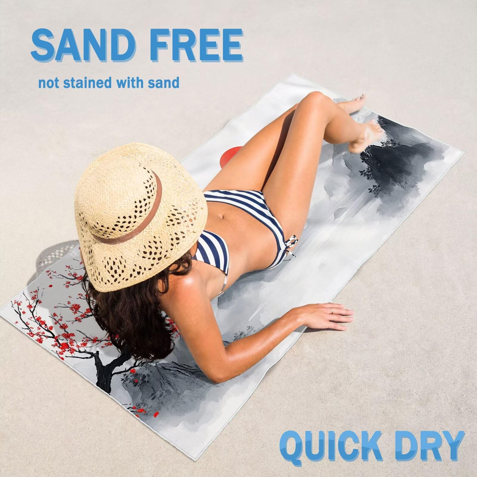 2-pak bardzo dużych 75 x 150 cm górski szybkoschnący ręcznik z mikrofibry bez piasku i plażowy, lekki podróżny, kompaktowy ręcznik kempingowy z torbą do przechowywania, chłonny, dla kobiet, mężczyzn