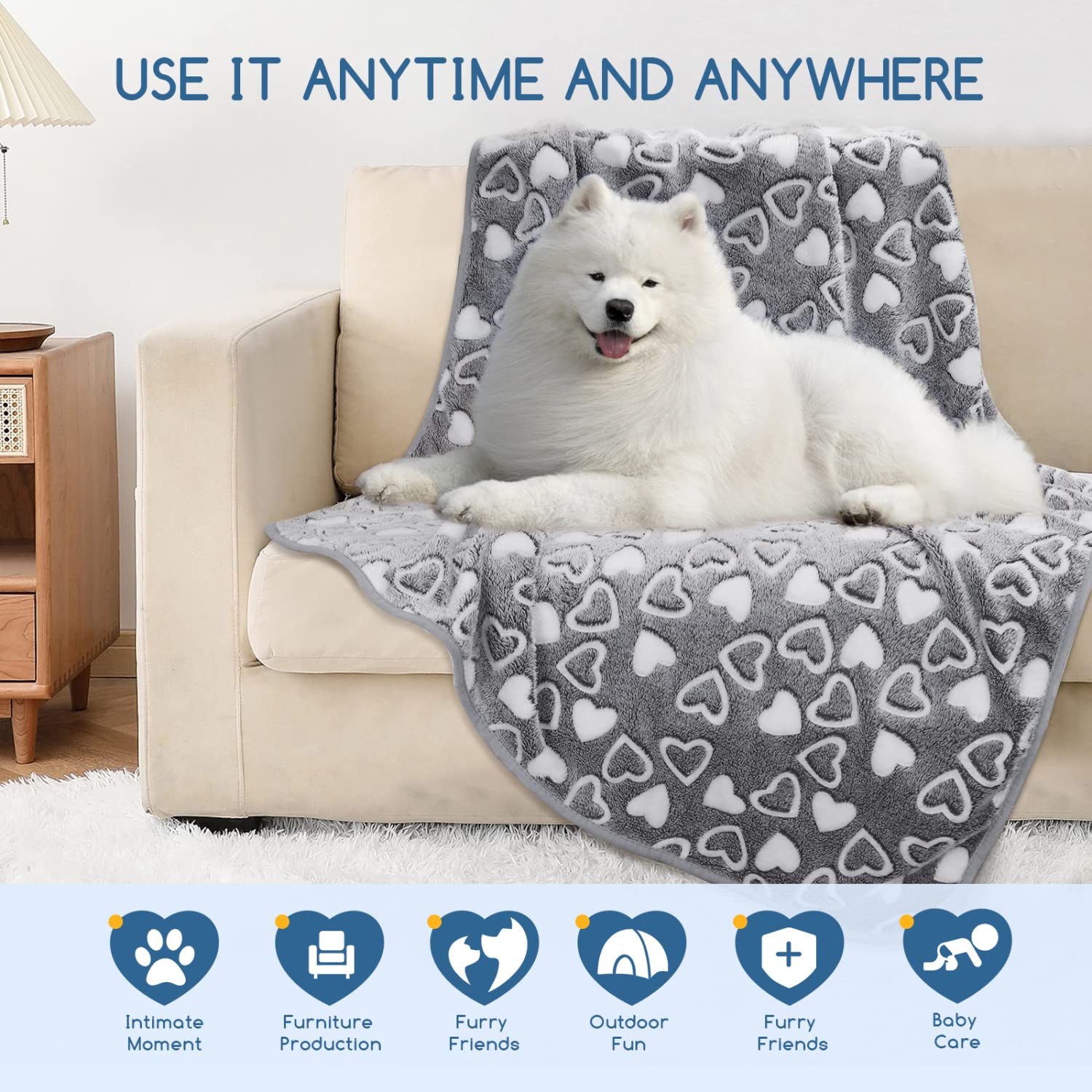 Coperte Morbide Per Animali Domestici - Set 3 Pezzi In Pile Lavabile 75x75 Cm - Foto 2