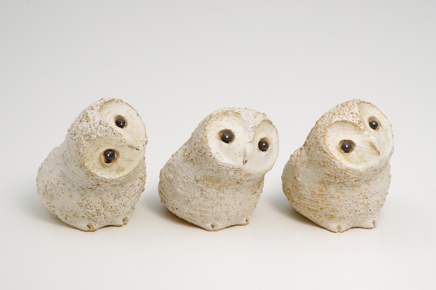 信楽焼 手作り亀 親子ふくろう3セット 信楽焼 手作り亀 親子ふくろう3