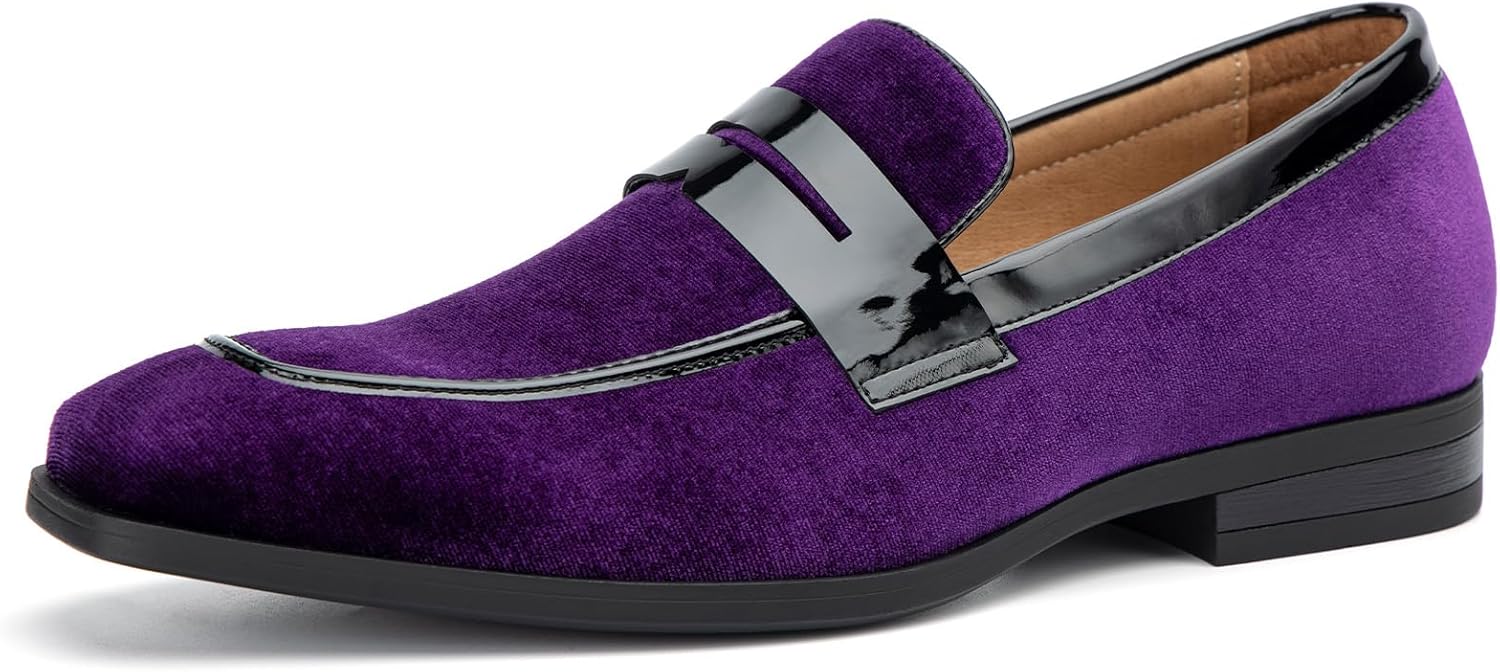 JITAI Mens Velvet Loafers Dress Shoes Loafers for Men Tuxedo Suit Shoes