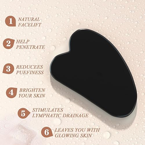 Miniatura 4 de Jade Roller Gua Sha Set - Juego de cuidado de la piel facial, herramientas de belleza facial, herramientas naturales para el cuidado de la piel,