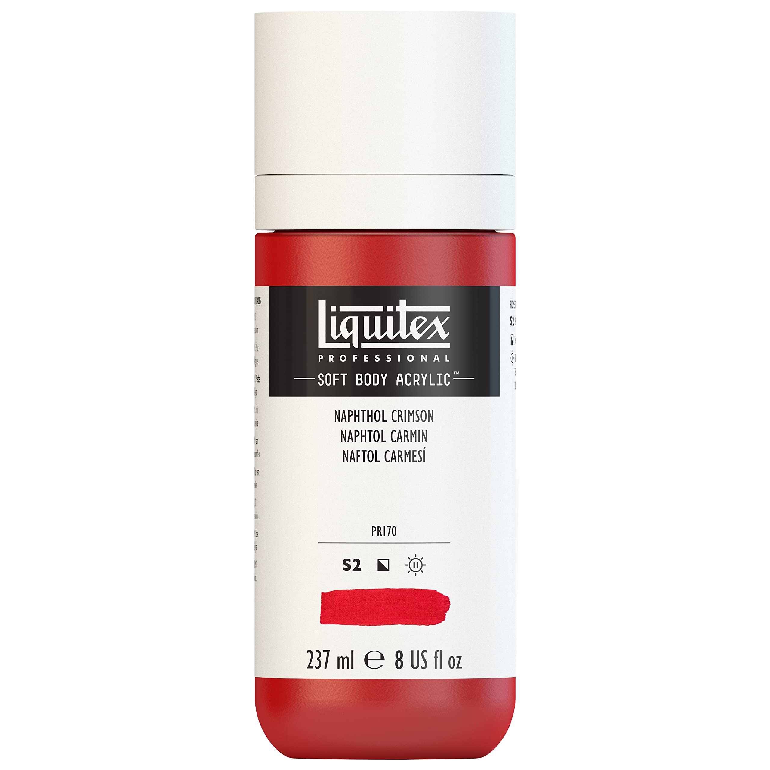 Liquitex 1923186 Acrylic Paint, Acrylic, Naphththole red Carmine, 237ml Dosierflasche