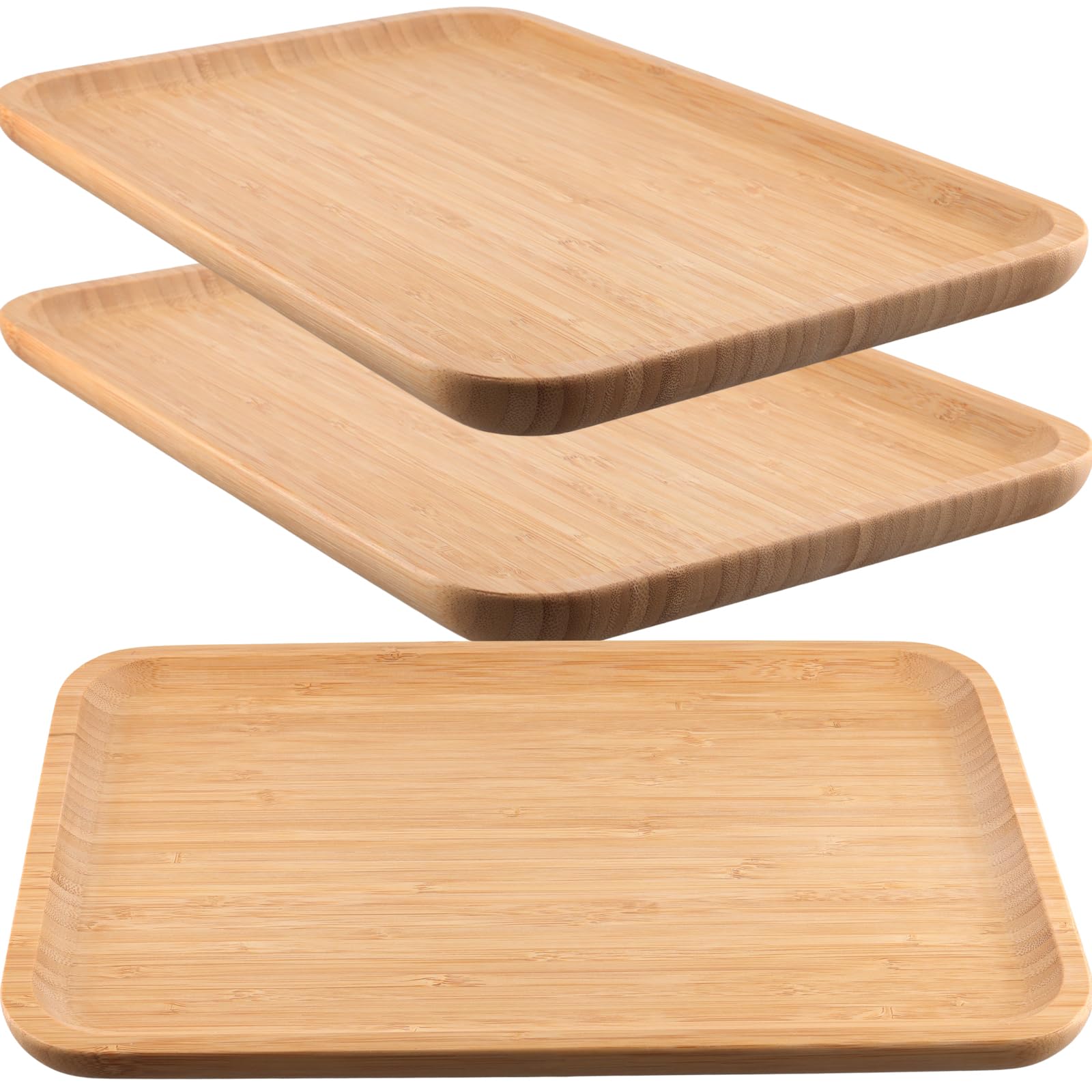 Soucoupe rectangulaire en bambou FUNSUEI pour plantes et succulentes