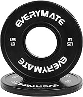 Vista 1 de EVERYMATE Black Change Weight Plates 1.25LB 2.5LB 5LB Set Fractional Olympic Bumper Plates for Cross Training Steel Insert Strength Training