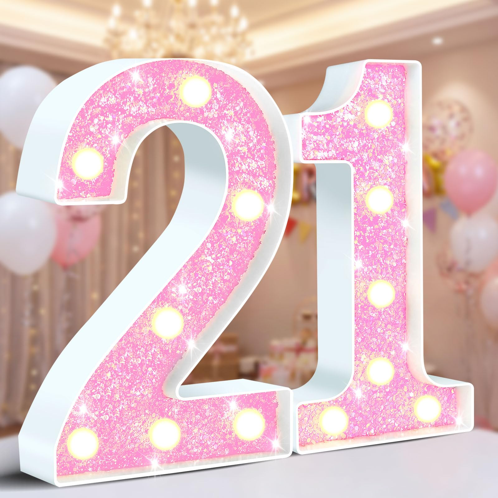 Ledido LED Light Up Marquee Numbers Sign - Cool & Warm Light up Numbers for 40th Birthday Decorations, LED Number Lights for Wedding Anniversary Grad Home Bedroom Table Wall Party Decor, Number 40 — view 80