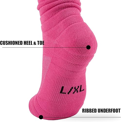 Miniatura 2 de QEES Calcetines de fútbol,Calcetines de fútbol blancos,Calcetines Scrunch Football,Calcetines deportivos de equipo de fútbol para hombres y mujeres