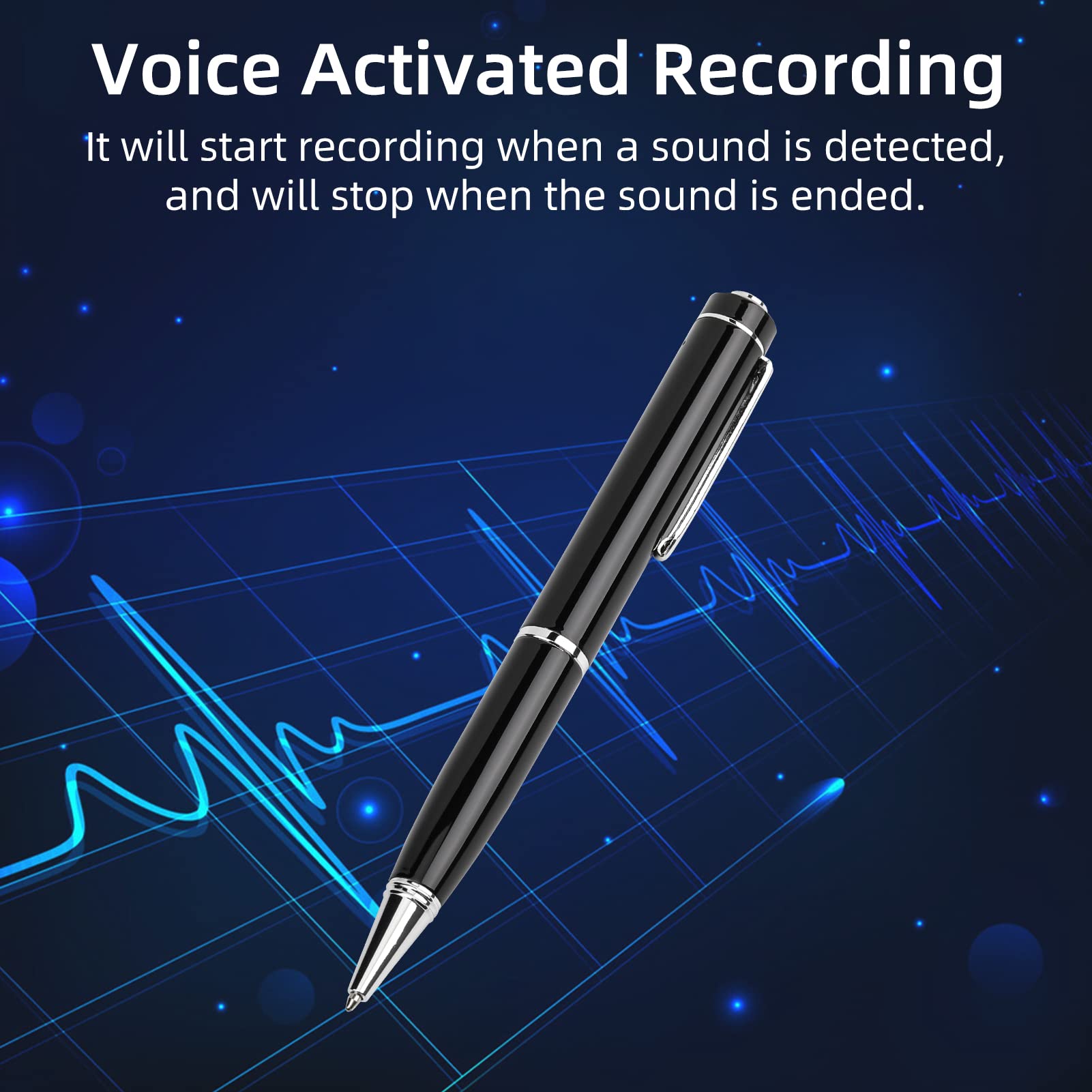 2 penne registratore digitale - attivazione audio, cavo USB e tappi for le orecchie, for lezioni, riunioni e interviste, apparecchiature di registrazione professionali