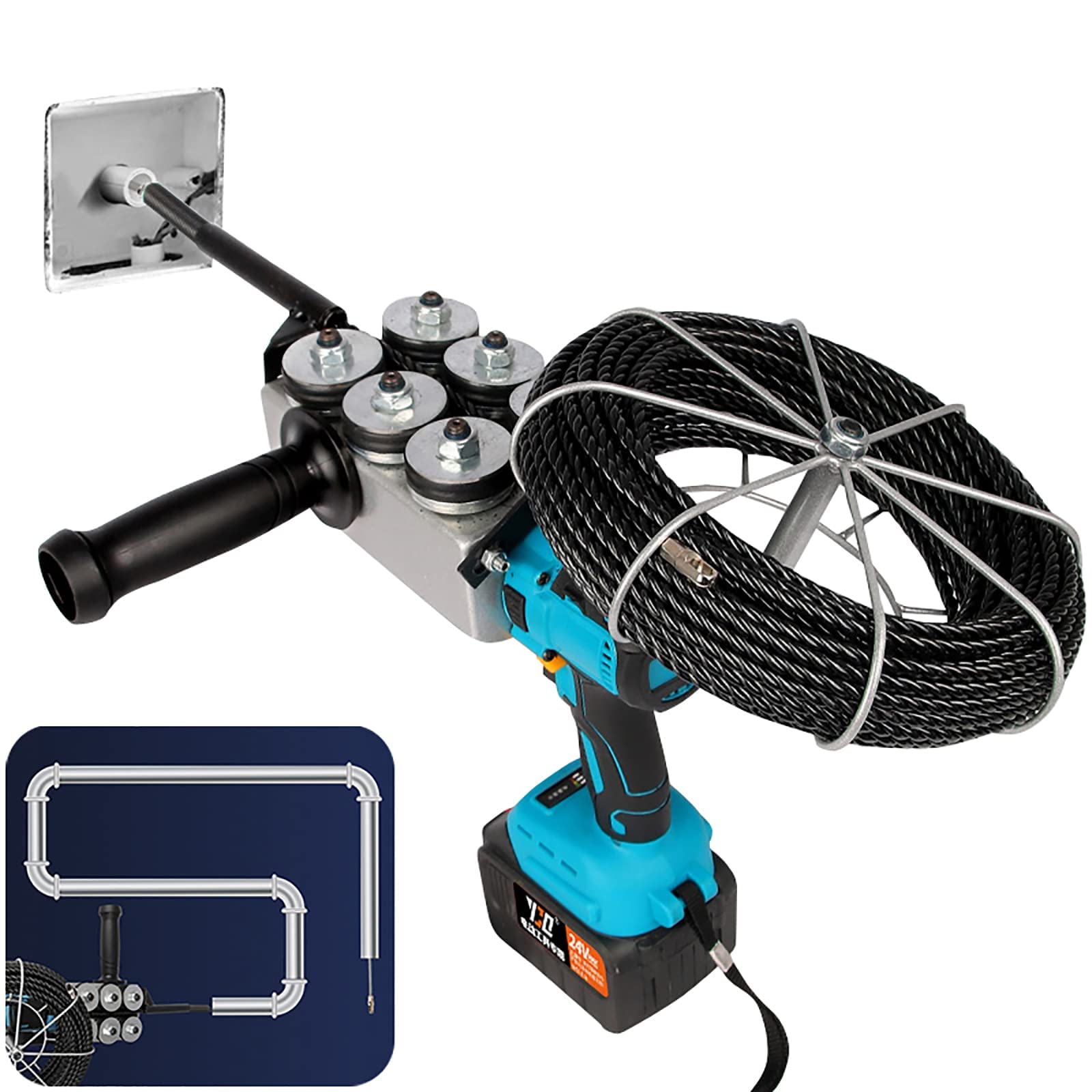 Arwic Automatic Wire Stringing Machine Through Wall Electrical Wire Threader Machine Wire Puller, Automatic Cable Threading Tool,6000Mah Lithium Battery,Speed 40M/Min,25M Lead Wire
