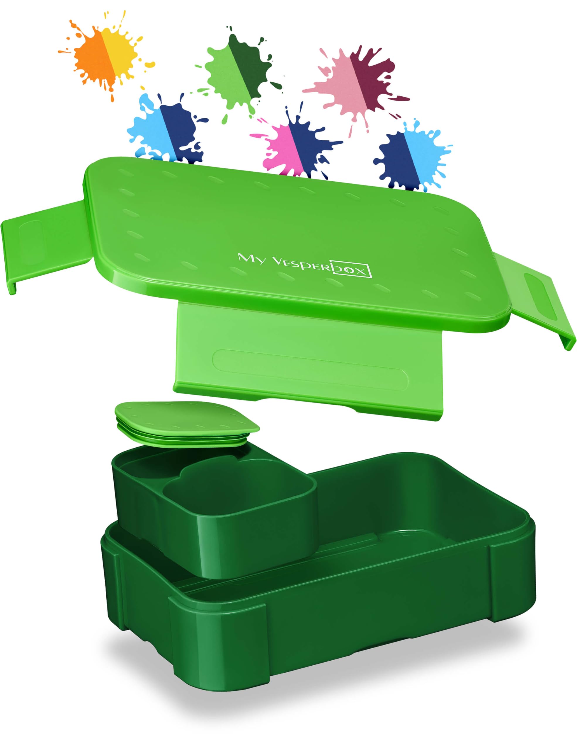 My Vesperbox® Brotdose für Kinder mit Fächern [MINI LITE] - Lunchbox mit Trennfächern - Bento Box - Jausenbox - Brotzeitbox für Schule & Kindergarten - Vesperdose für Jungen & Mädchen