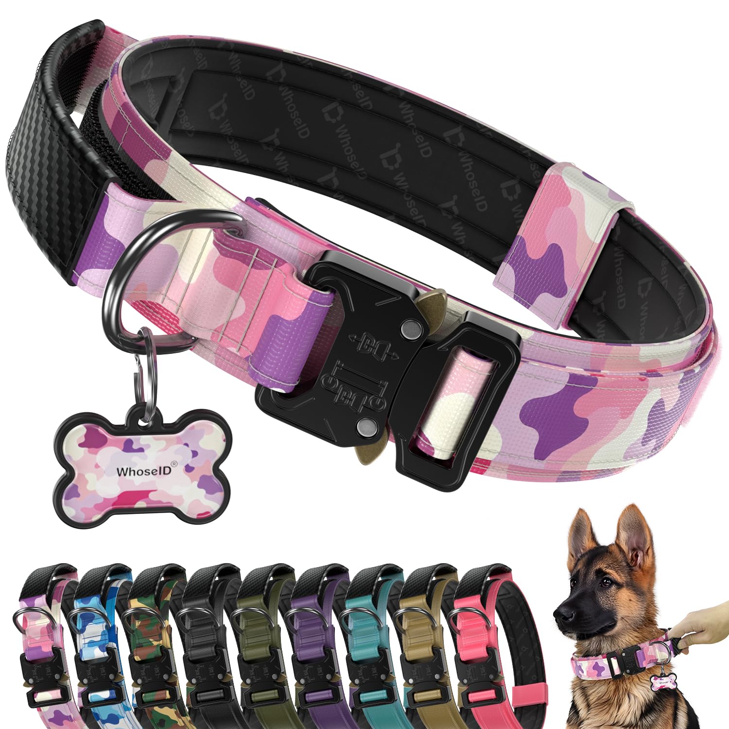WhoseID Premium Tactical Dog Collar