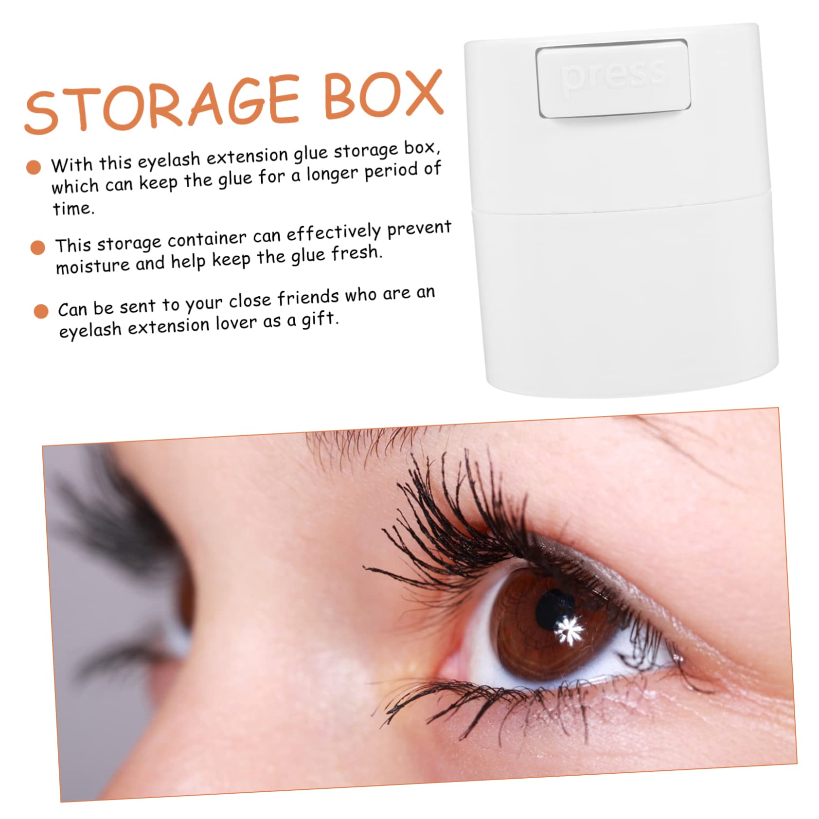 AUTSUPPL Eyelash Storage Box Lash Glue Holder Sealing Container for Eyelash Grafting Supplies