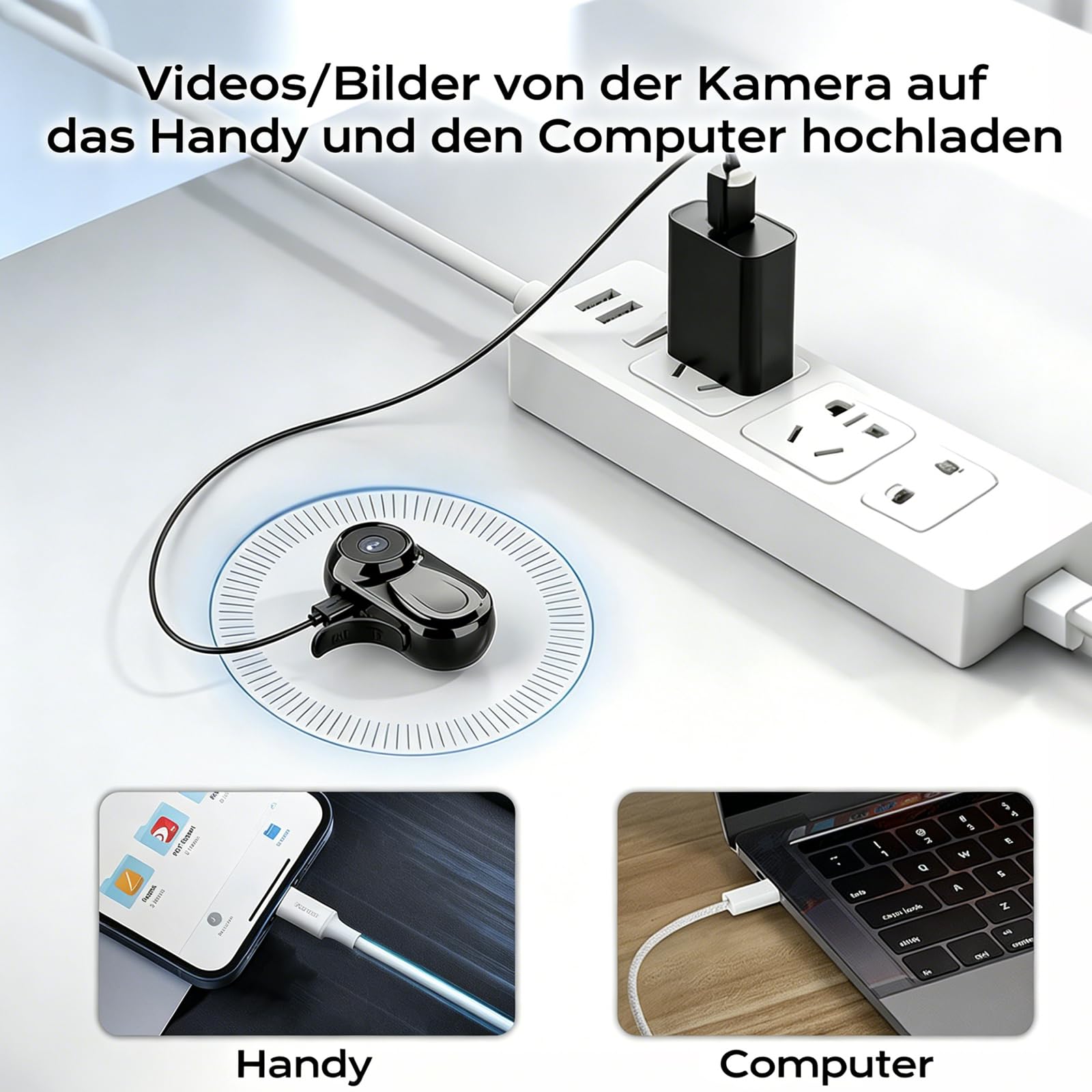 Mini Action Cam 1080P,Action Camera,Tragbare Kamera mit 360° Drehbarem Clip und Magnetclip,Mini K-Amera,Kleine Bodycam Körperkamera Überwachungskamera für Reisen, Outdoor (B)